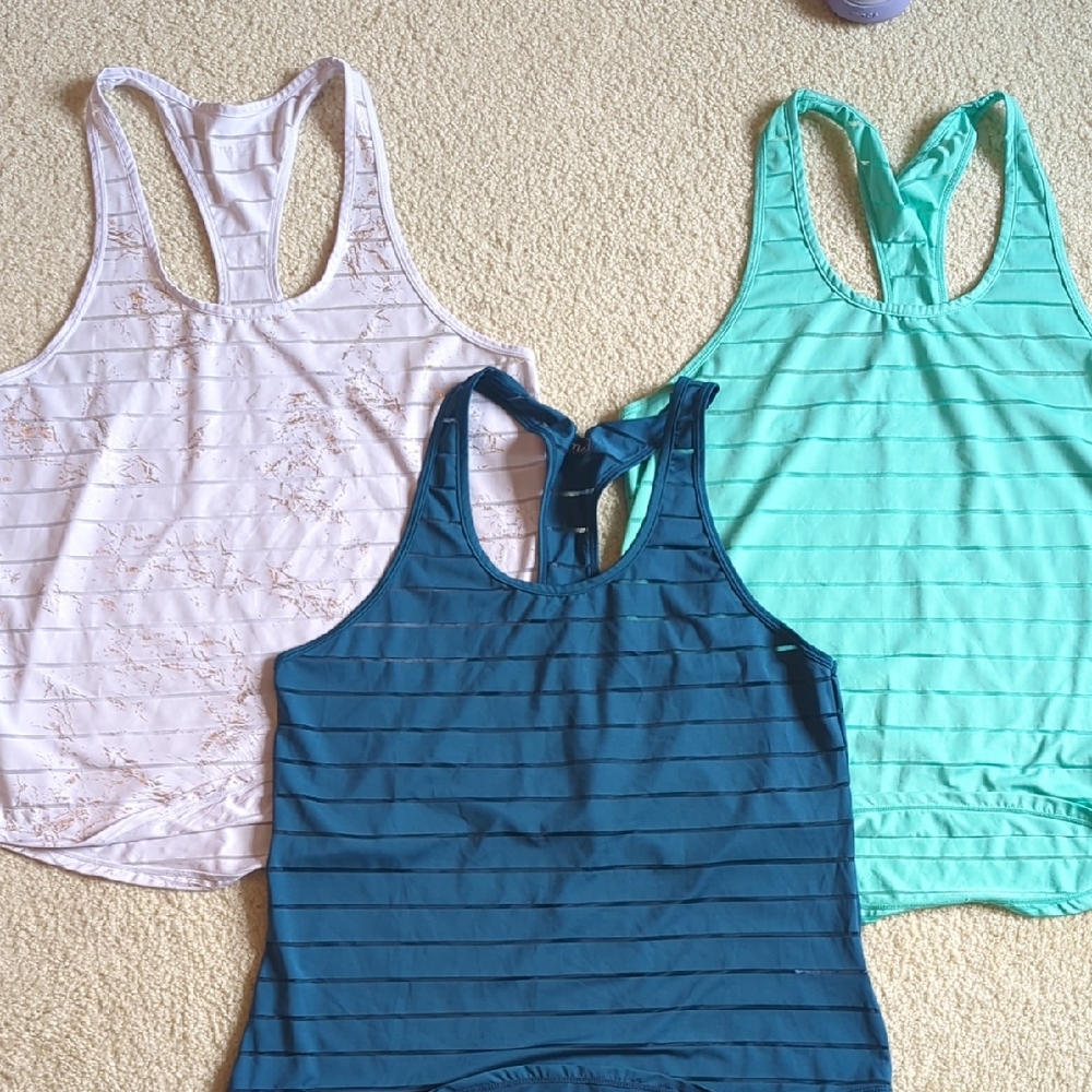 Zyia Havana Racerback Tank Tops - Blue, Mint, White
